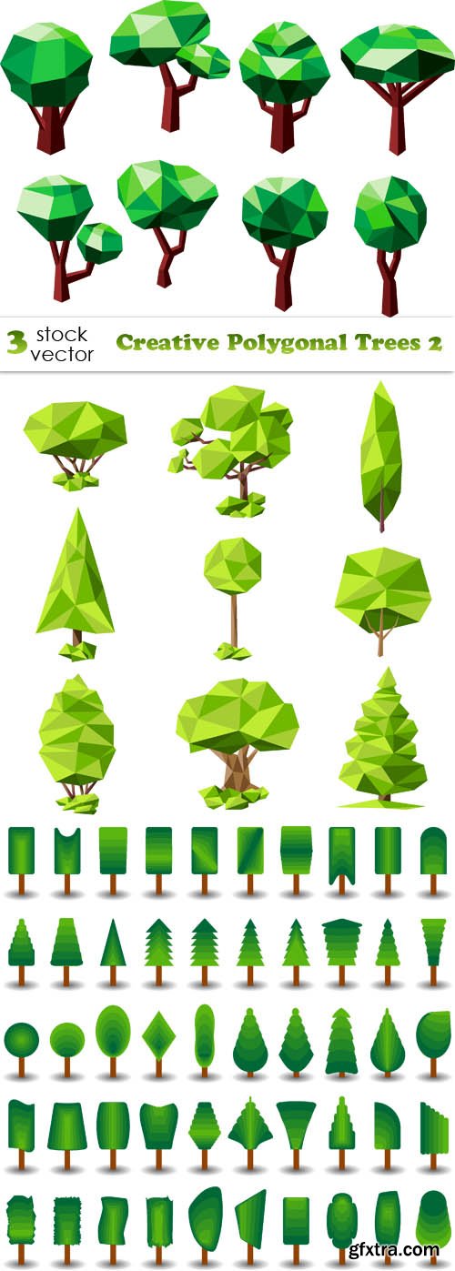 Vectors - Creative Polygonal Trees 2