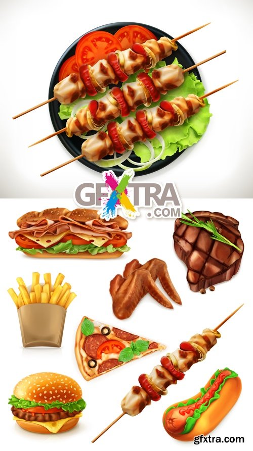 Realistic Fast Food Vector