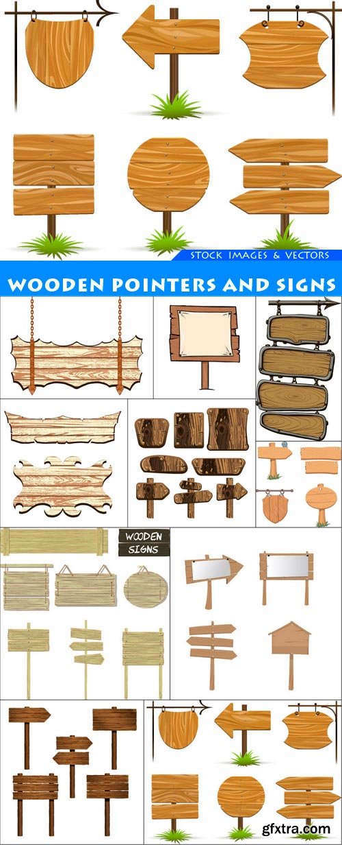 Wooden pointers and signs 10X EPS