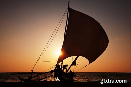 Sri Lanka Collection landscape of the world sea beach sunset palm boat 25 HQ Jpeg