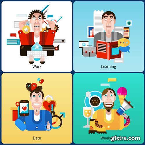 Flat Vector Design 19 - 25xEPS