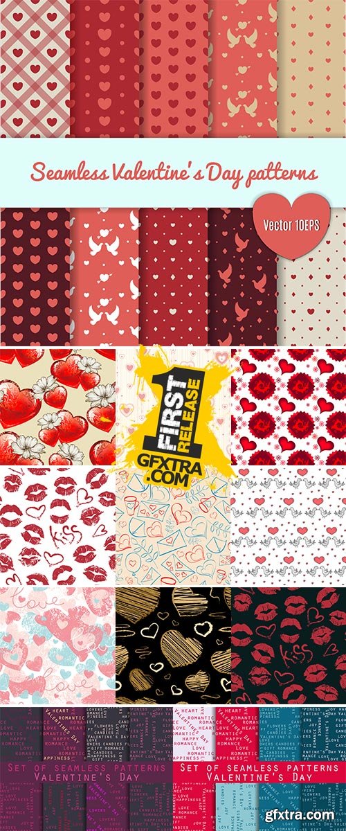 Stock Seamless pattern for Valentine's Day vector