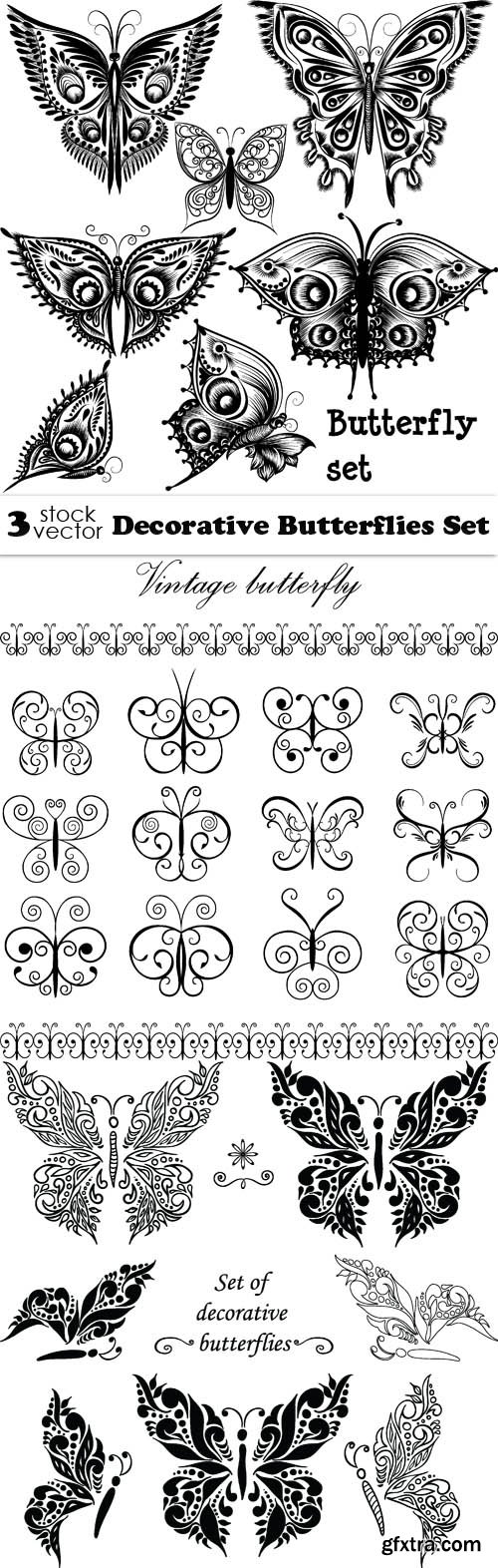 Vectors - Decorative Butterflies Set