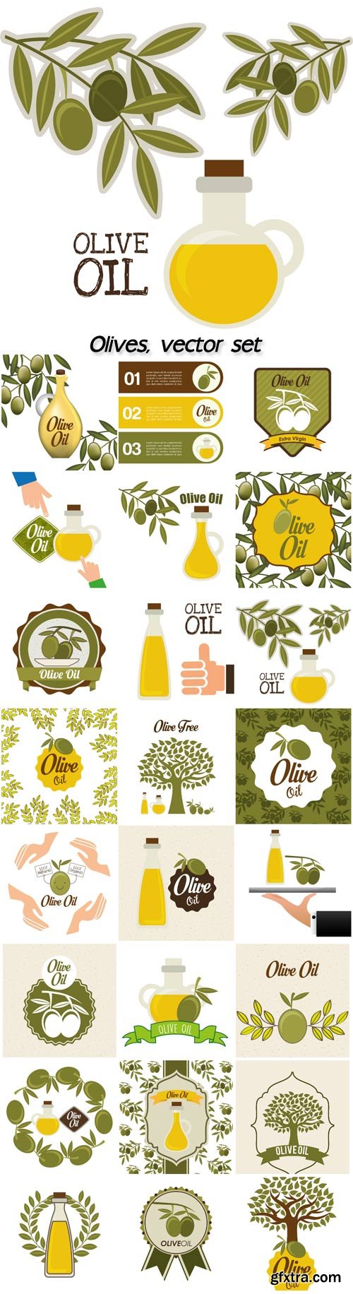 Olives, vector set