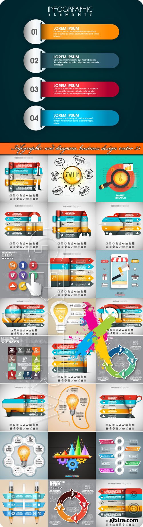 Infographic and diagram business design vector 33