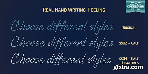 Corradine Handwriting Italic Font 1 Font $20