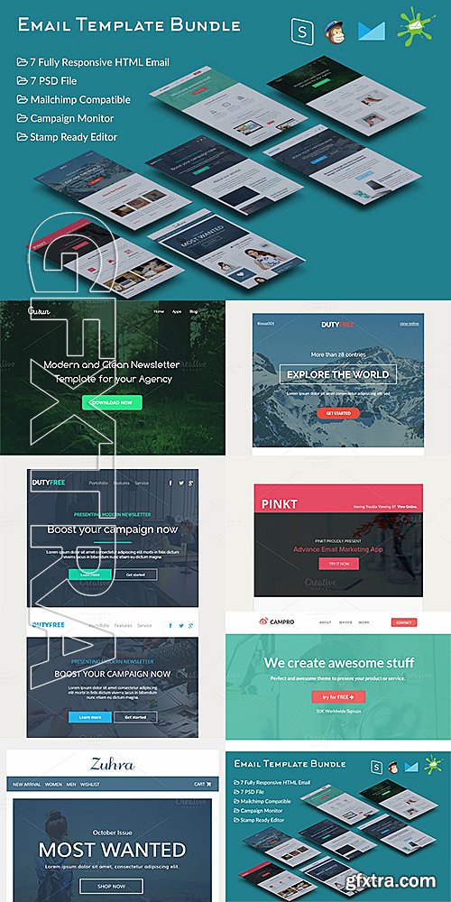 CM - 7 Responsive Email Template Bundle 486546