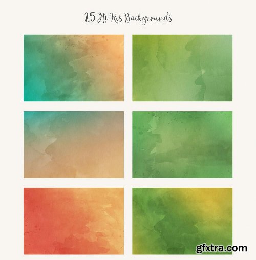 CreativeMarket Watercolor Bundle 486913