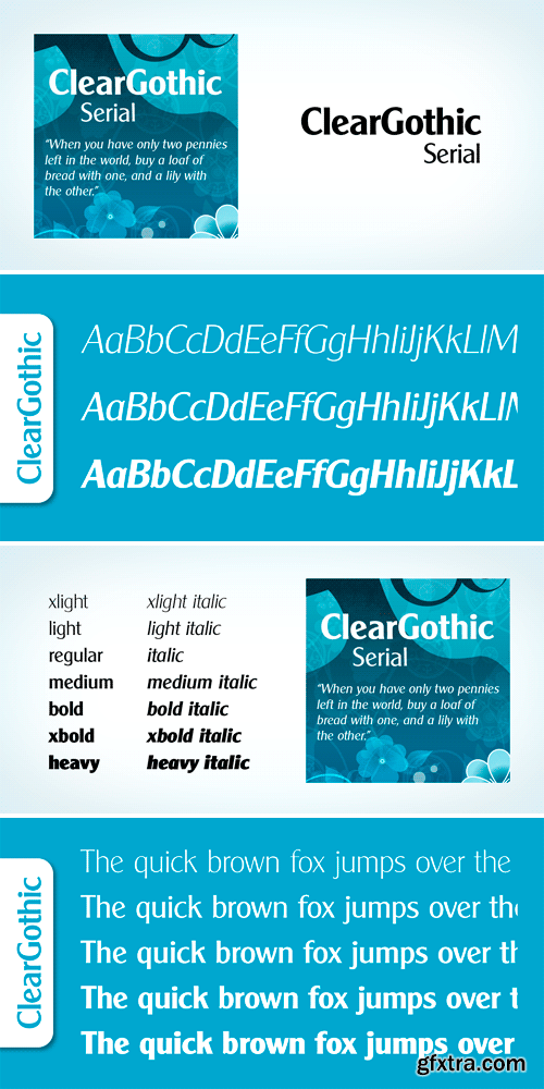 Clear Gothic Serial Font Family