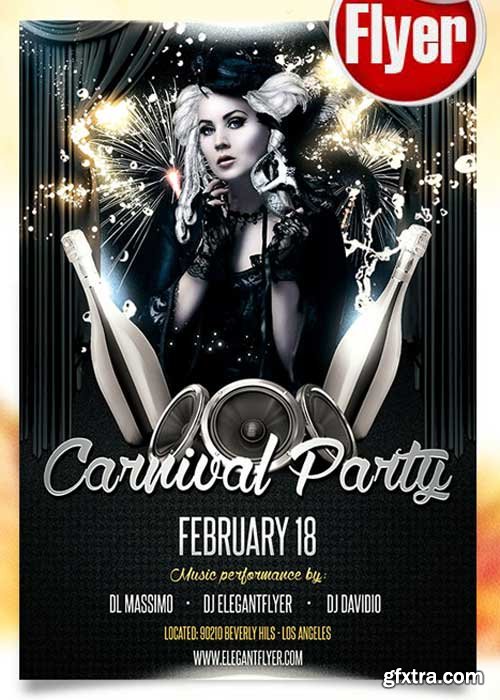 Carnival Party Flyer PSD Template + Facebook Cover