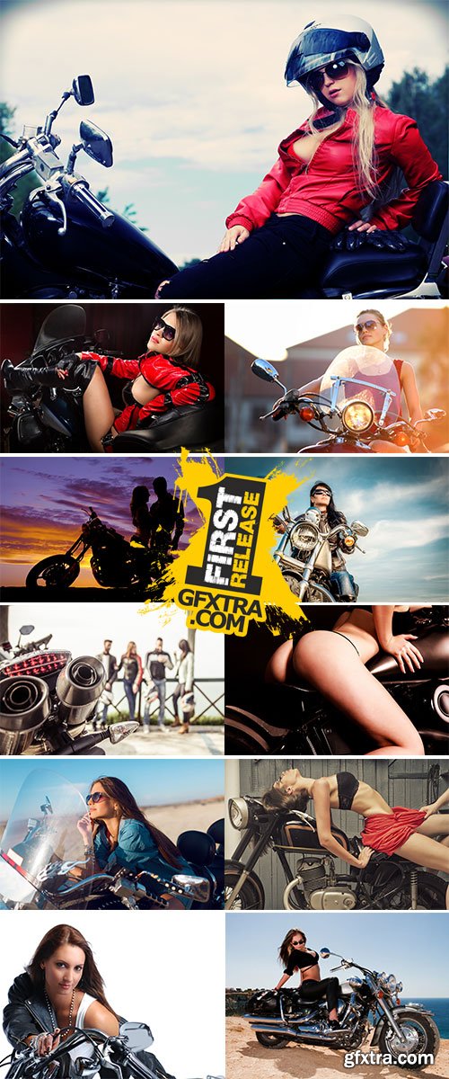 Stock Image Woman on motorbike