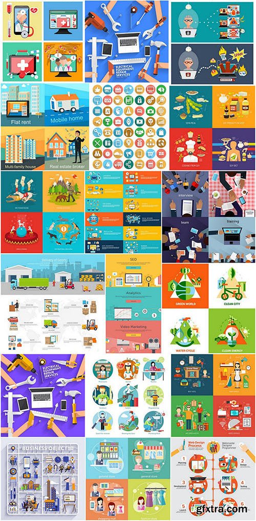 Flat Vector Design 20 - 25xEPS