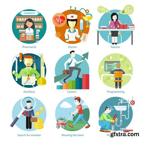 Flat Vector Design 20 - 25xEPS