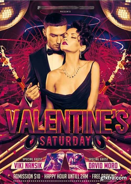 Valentines Saturday Premium Flyer Template