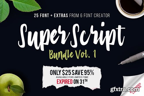 Creativemarket Super Script Bundle + Extras Vol. 1