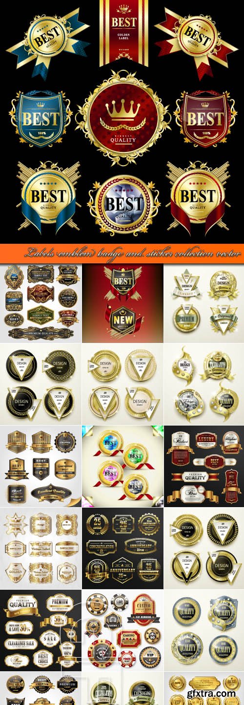 Labels emblem badge and sticker collection vector