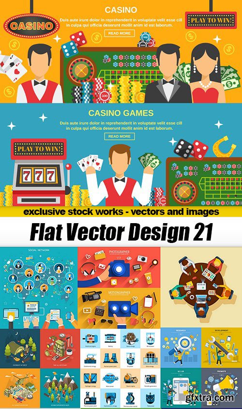 Flat Vector Design 21 - 25xEPS