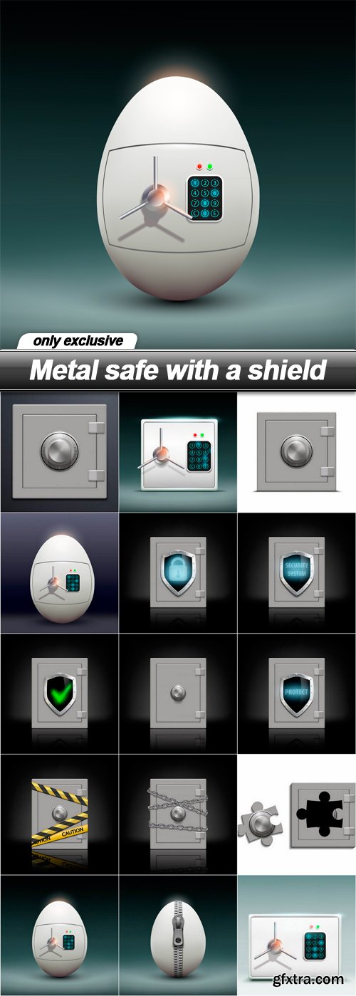 Metal safe with a shield - 15 EPS