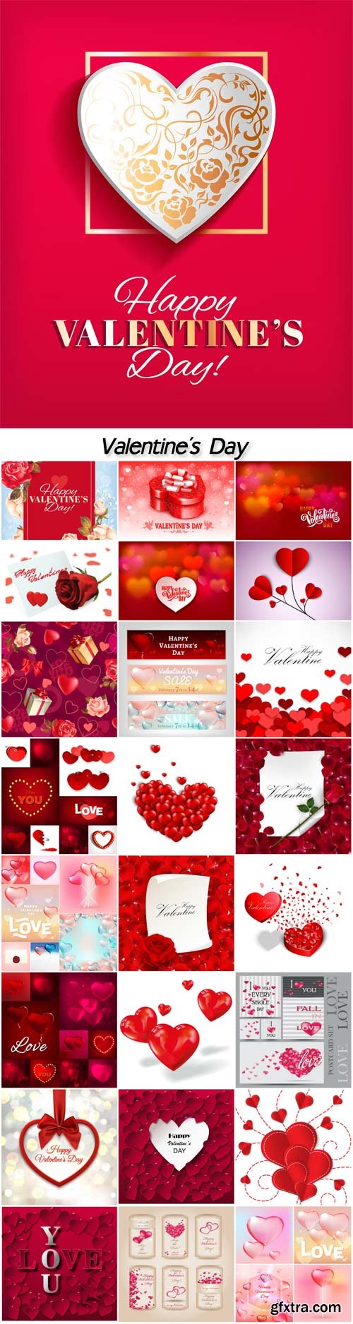 Valentine's Day set, vector backgrounds