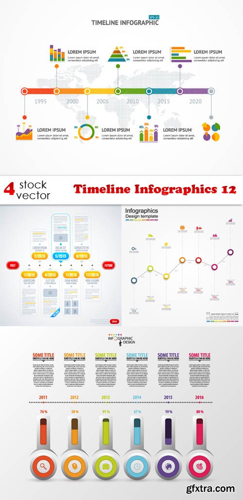 Vectors - Timeline Infographics 12