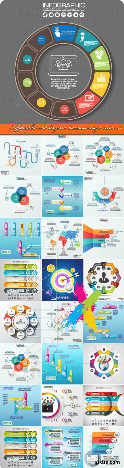 Infographic and diagram business design vector 34