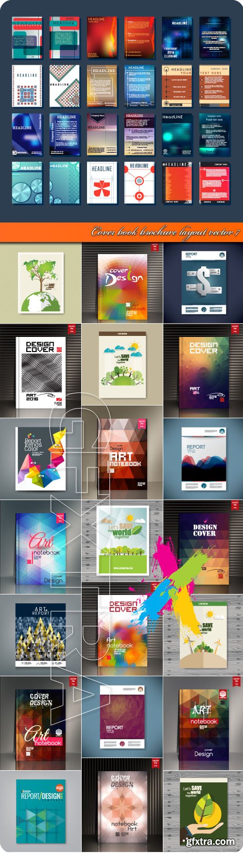 Cover book brochure layout vector 7