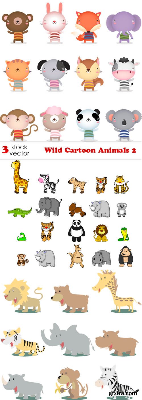 Vectors - Wild Cartoon Animals 2