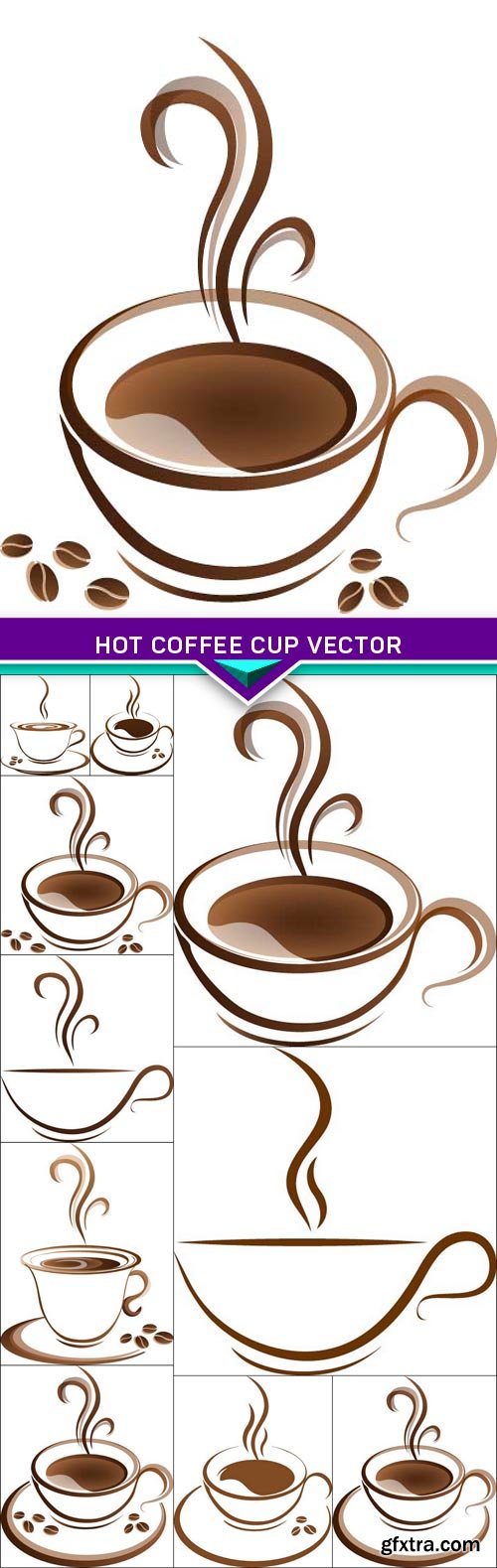 Hot coffee cup vector on a white background 10x EPS