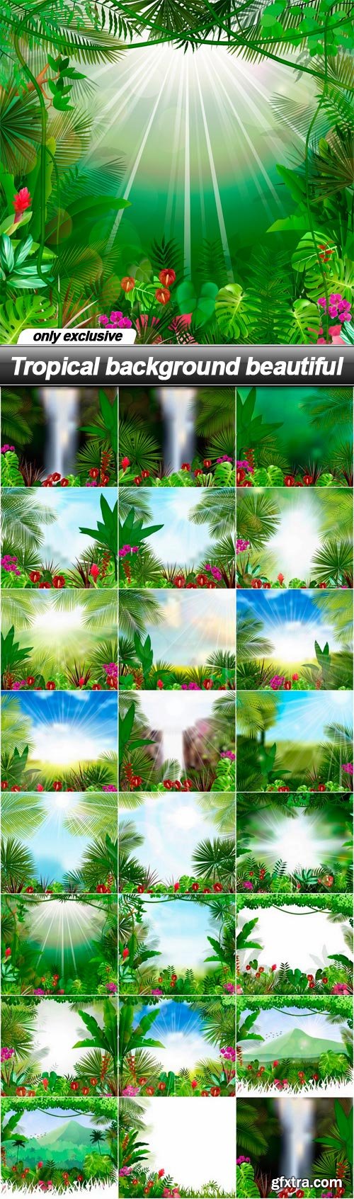 Tropical background beautiful - 25 EPS