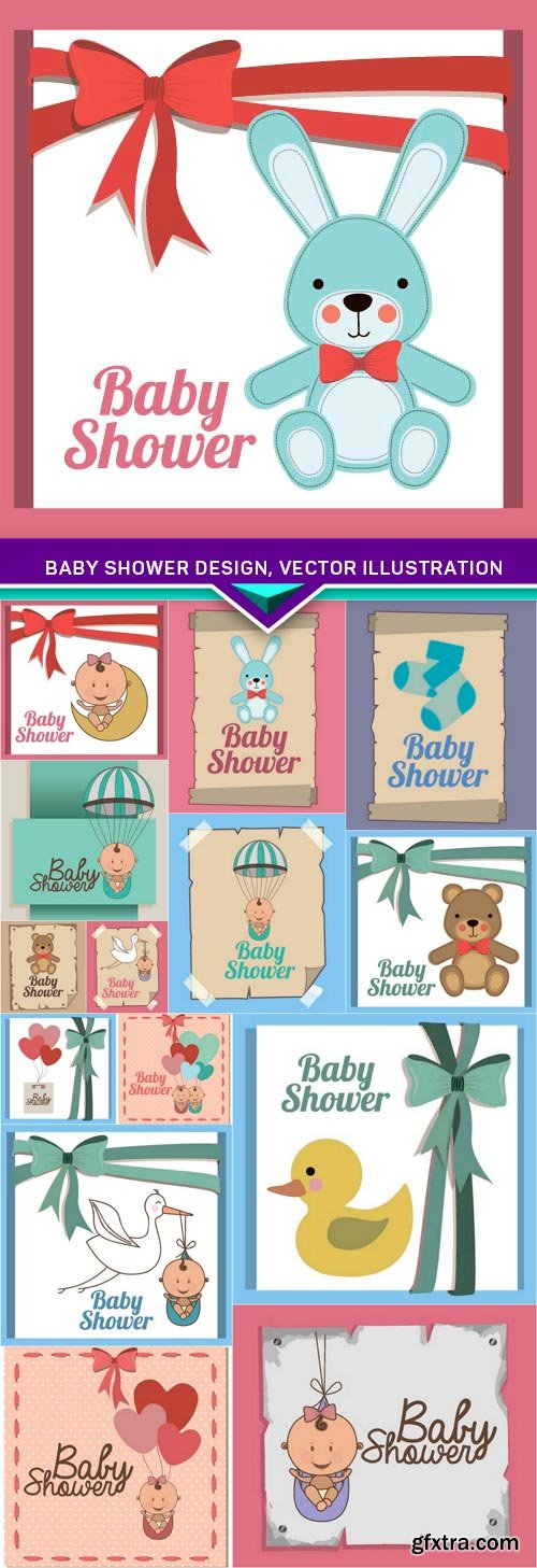 Baby shower design, vector illustration 15x EPS