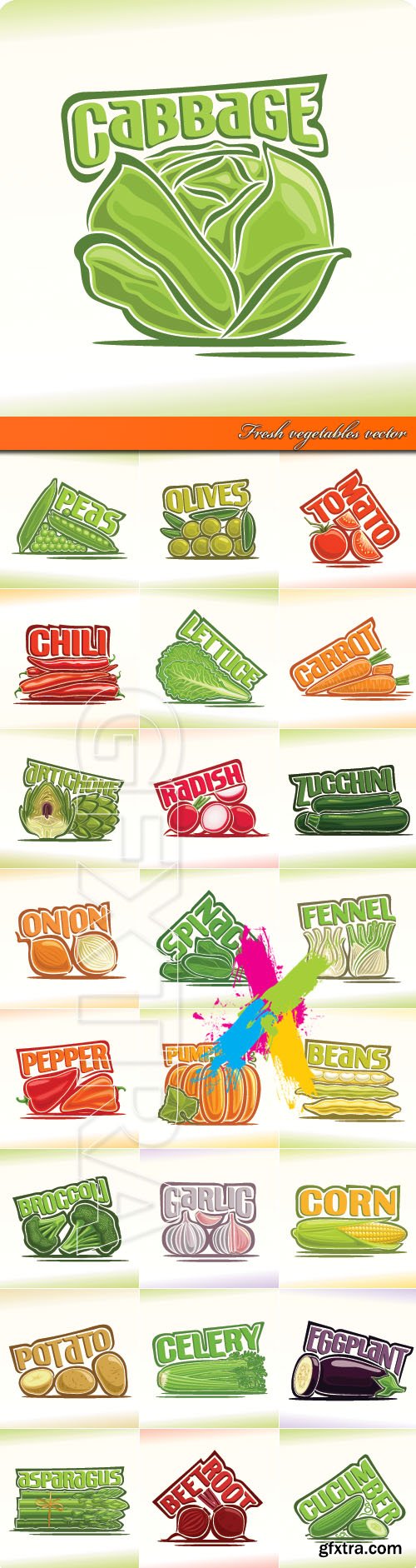 Fresh vegetables vector