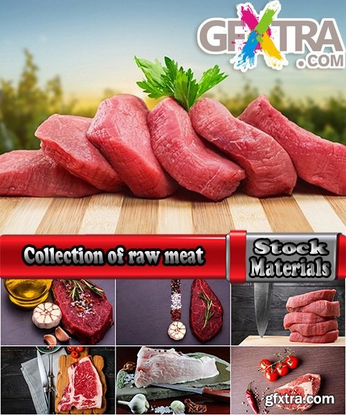 Collection of raw meat beef pork spices 25 HQ Jpeg