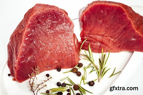 Collection of raw meat beef pork spices 25 HQ Jpeg