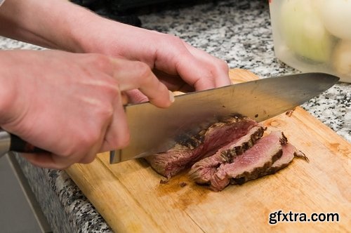 Collection cook prepares meat food kitchen cooking food 25 HQ Jpeg