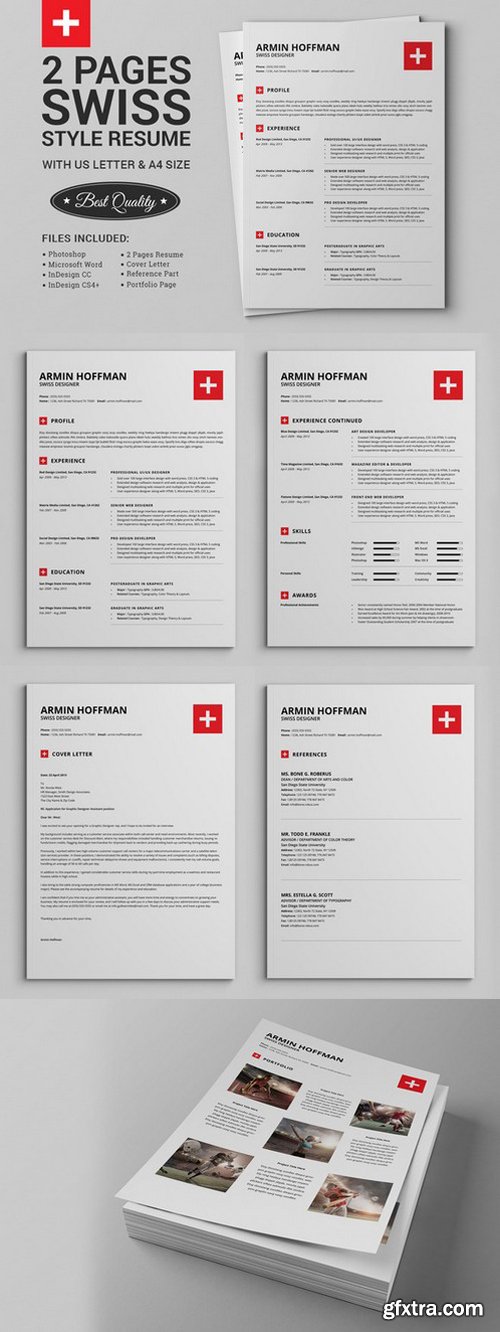 CM - 2 Pages Swiss Resume | Extended Pack 295483