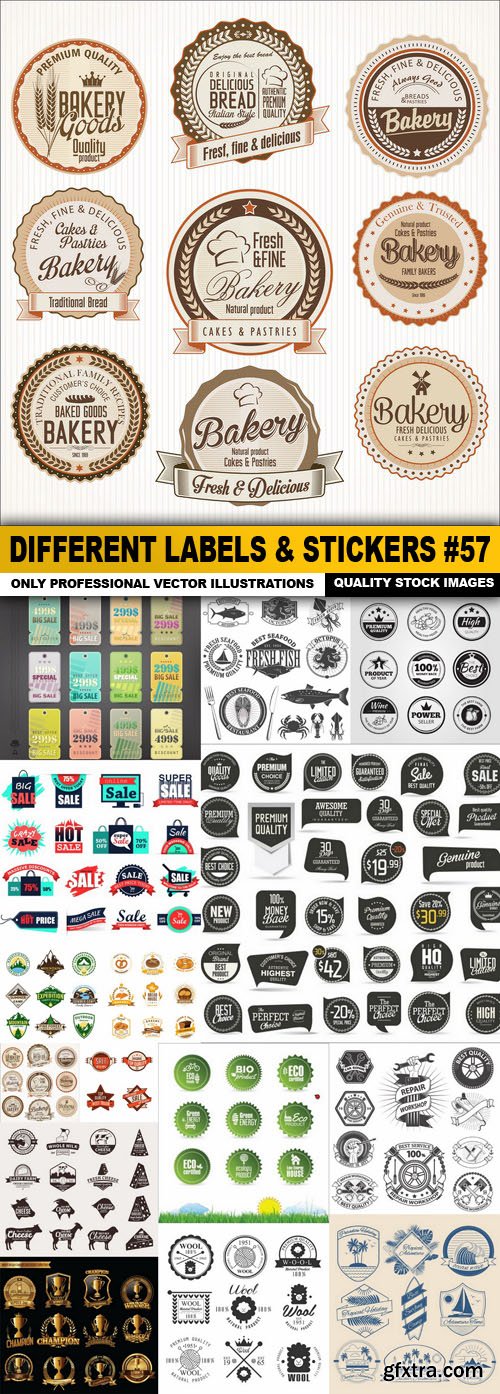 Different Labels &amp; Stickers #57 - 15 Vector