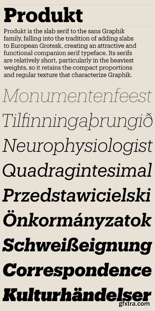 Produkt Font Family $400