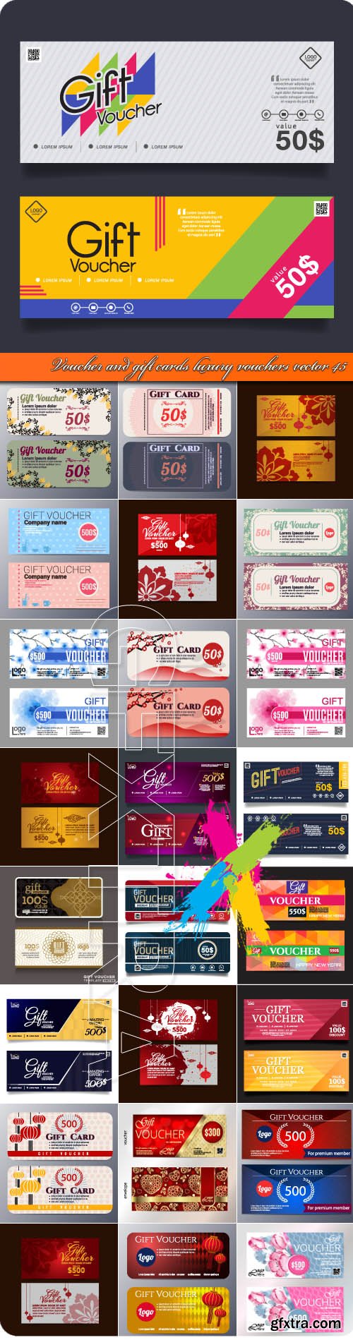 Voucher and gift cards luxury vouchers vector 45