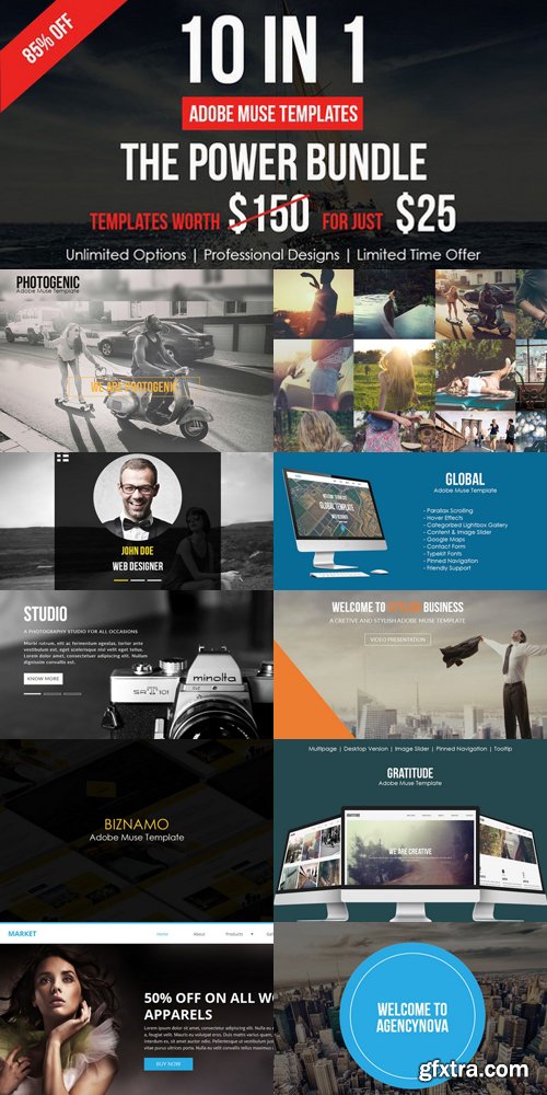 CM - Adobe Muse Bundle - 10 Templates 491626