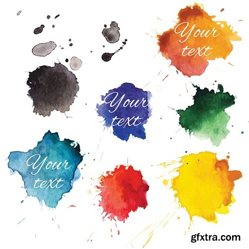 Watercolor Design Vector Set 3 - 15xEPS