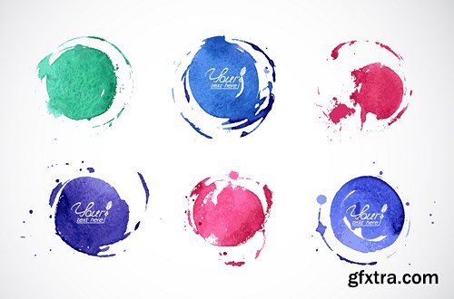 Watercolor Design Vector Set 3 - 15xEPS