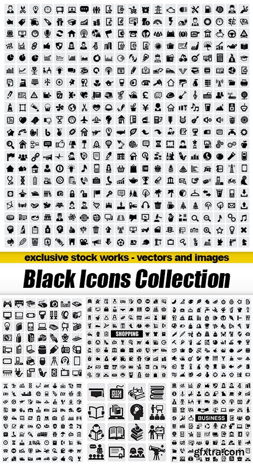 Black Icons Collection - 25xEPS