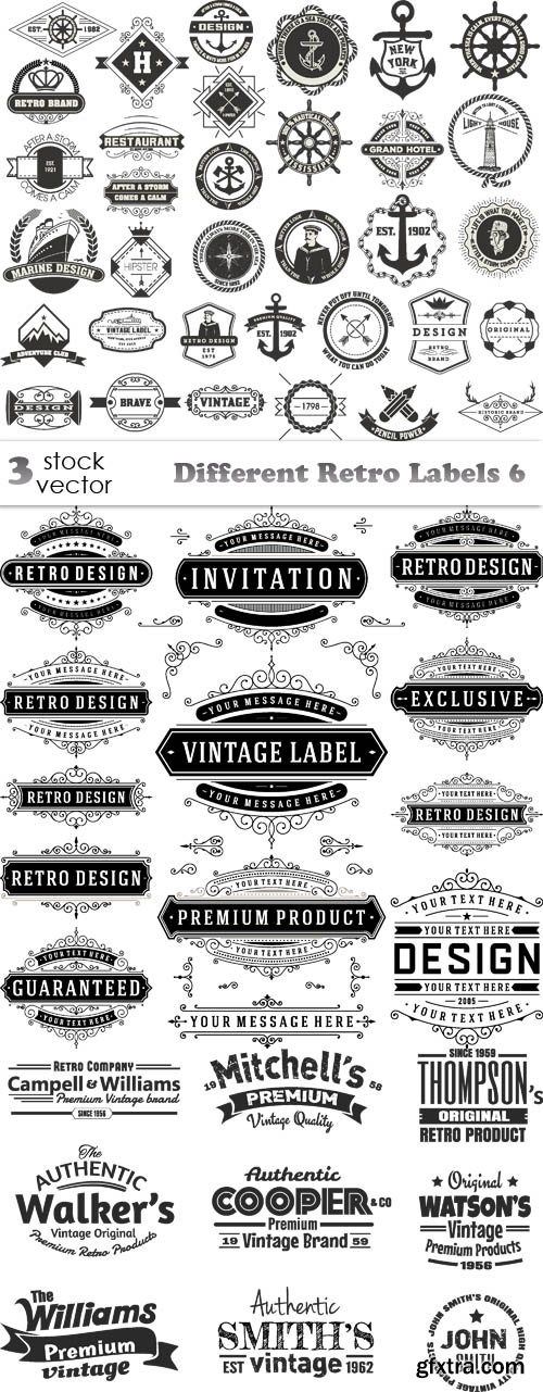 Vectors - Different Retro Labels 6