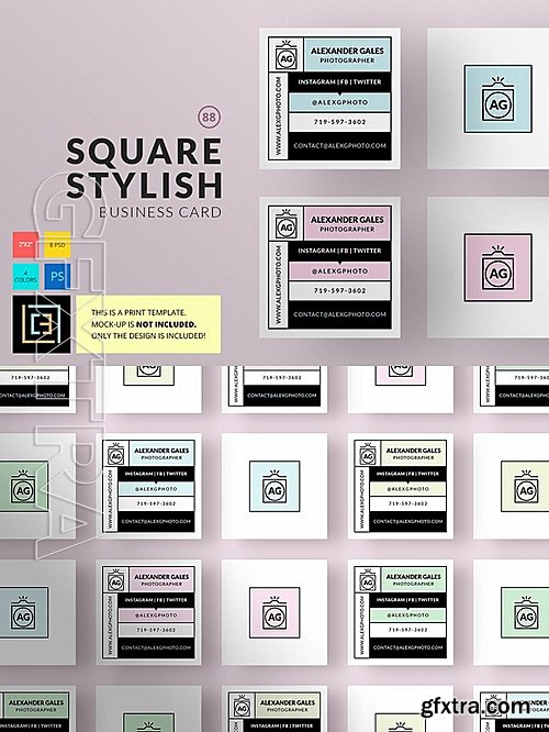 CM - Square Stylish - Business Card 88 492218