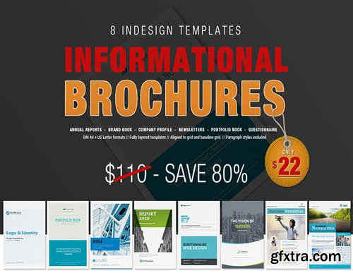 CreativeMarket 8 Informational Brochures Bundle 489202