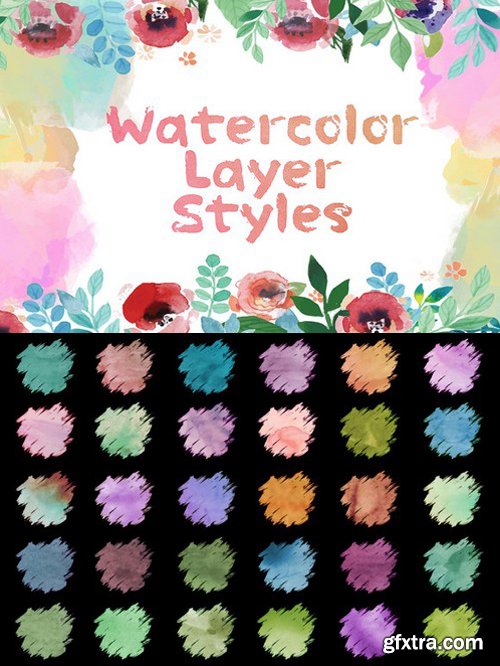 CM - 30 Watercolor Layer Styles 491599