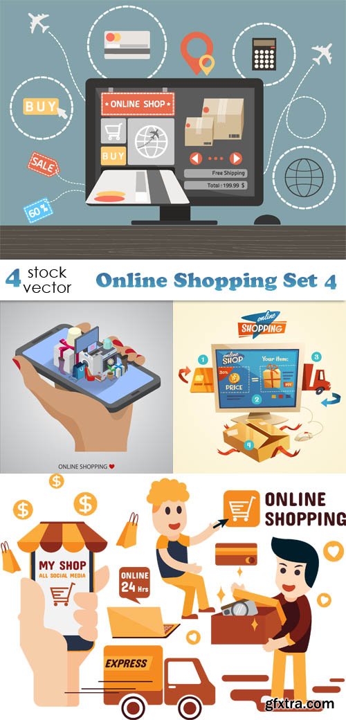 Vectors - Online Shopping Set 4