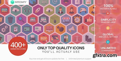 Videohive 444 Flat Icons - The Ultimate Icon Bundle 12056686