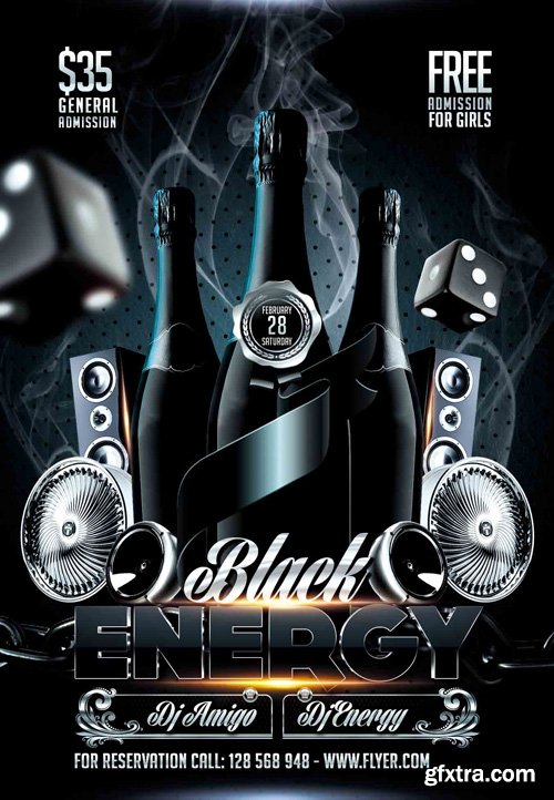 Black Energy – Flyer PSD Template + Facebook Cover