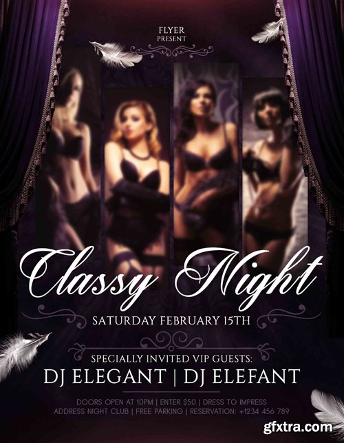 Classy Night – Flyer PSD Template + Facebook Cover